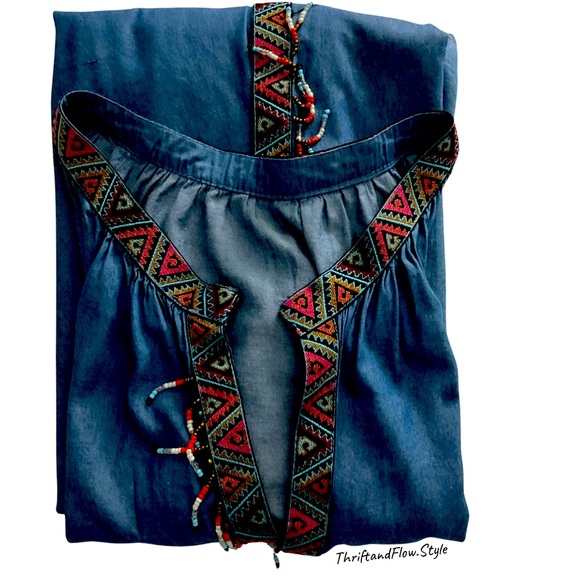 NWOT | BOHEMIAN | BEACH COVER UP | FABRIC SOFT JEANS | SIZE ALL FIT - Picture 16 of 16